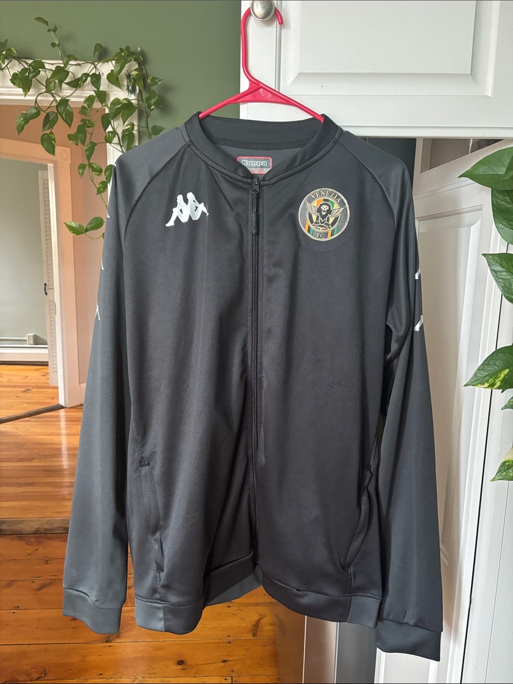 Kappa Black Full-Zip Performance Track Jacket with Crest